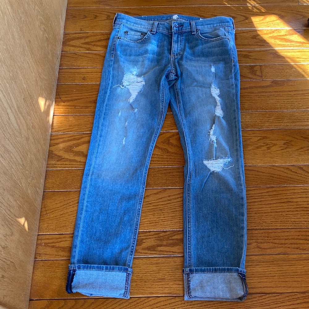 RAG & BONE Dre Slim Boyfriend Jean Distressed 28.